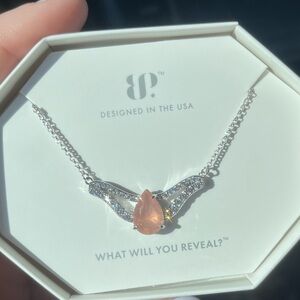 Bomb Party OG Necklace Poised Perfection Orchid Peach Chalcedony Rhodium Plating